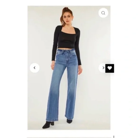 KANCAN Ultra Hi Rise 90’s Wide Leg Jeans - Picture 5 of 10